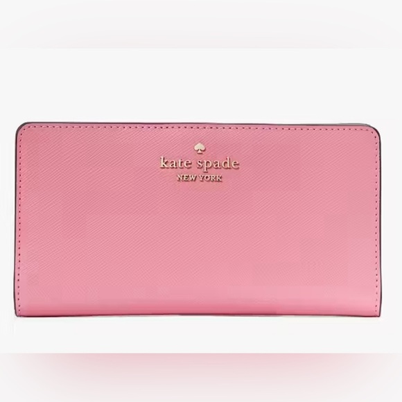 kate spade Handbags - NEW 🦋 KATE SPADE Madison Large Slim Bifold Snap Card Coin Wallet Blossom Pink